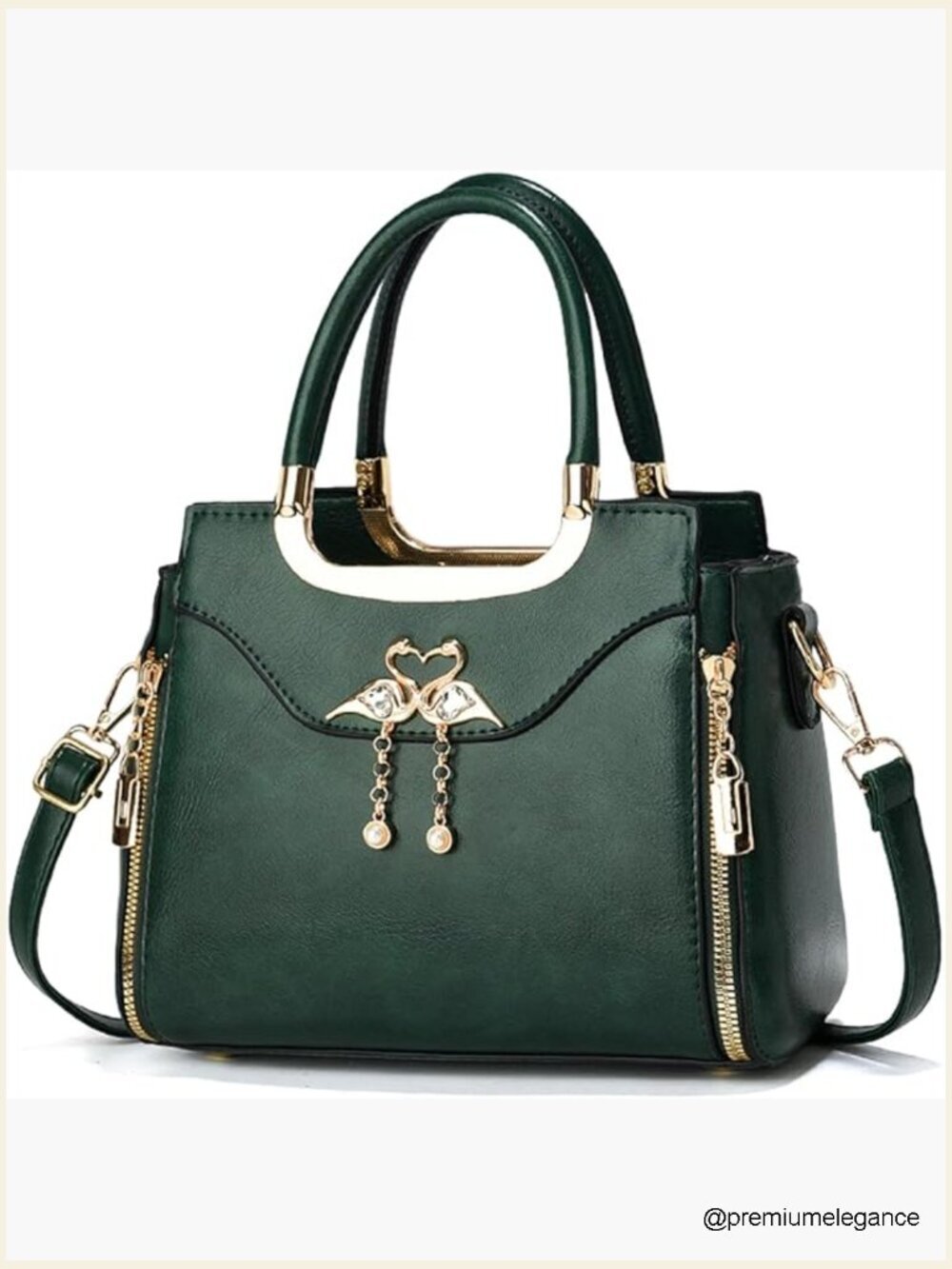 Small Top Handle Satchel Crossbody Bag in Faux Leather